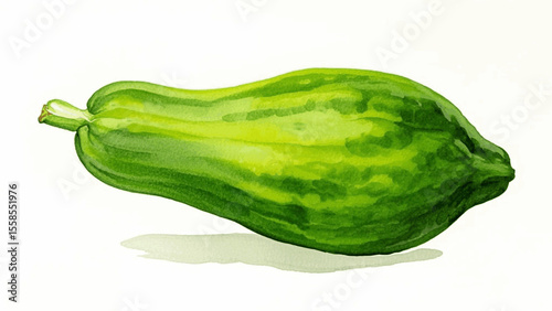 Tropical Green Gem papaya green isolated watercolor vector illustration svg