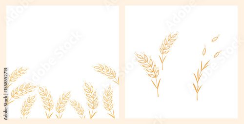 Rice or wheat plant sign logo isolated on white background vector.