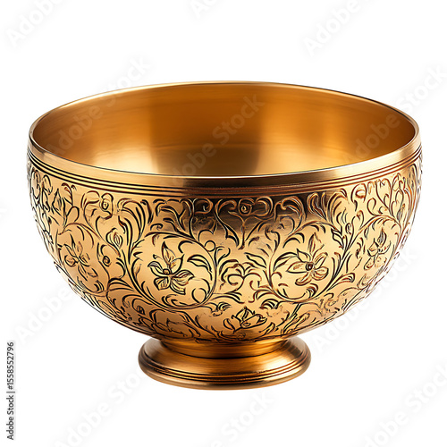 golden bowl isolated on a transparent background