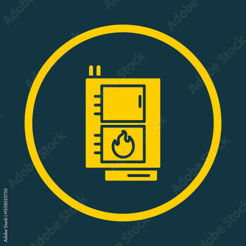 Solid Fuel Boiler trendy vector art design ravishing amazing design colorful useful illustration