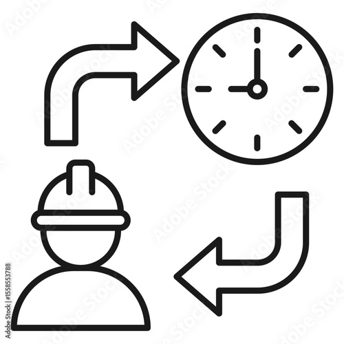 Shift Schedule Outline Icon Element For Design