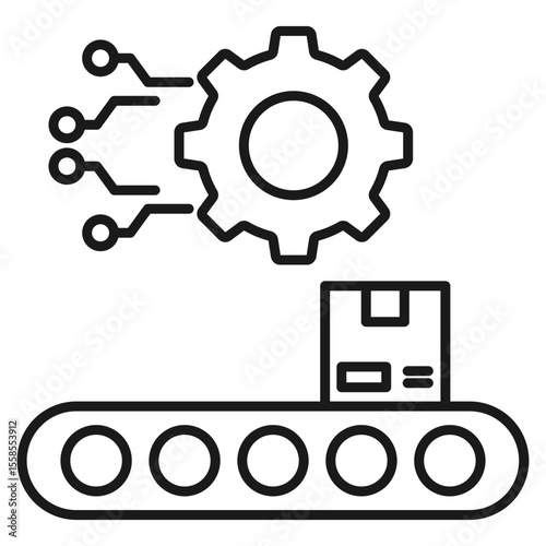 Factory Operation Outline Icon Element For Design