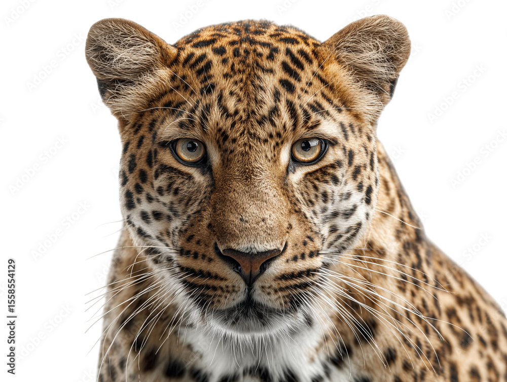 Fototapeta premium A captivating close-up portrait of a jaguar, showcasing its stunning rosette pattern and intense gaze