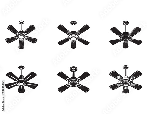 ceiling fan icon silhouette vector illustration