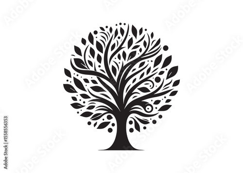 Abstract tree Silhouette Black Vector Illustration