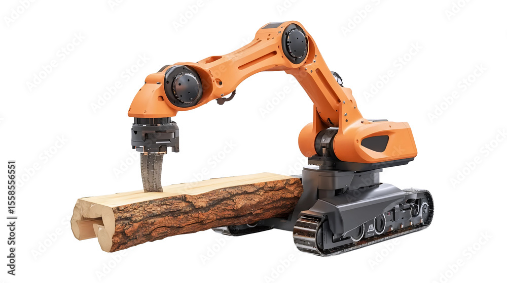 Fototapeta premium Robotic Arm Wood Cutter