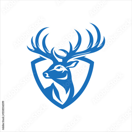 Vintage deer hunter logo design template Free Vector