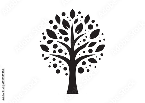 Abstract tree Silhouette Black Vector Illustration