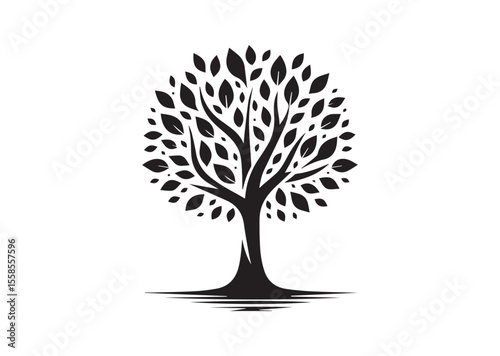 Abstract tree Silhouette Black Vector Illustration