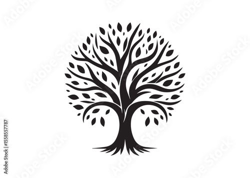 Abstract tree Silhouette Black Vector Illustration