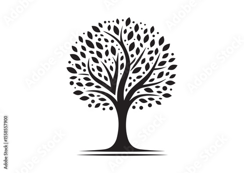 Abstract tree Silhouette Black Vector Illustration photo