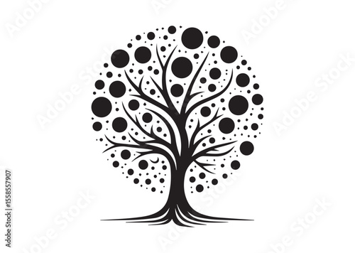 Abstract tree Silhouette Black Vector Illustration