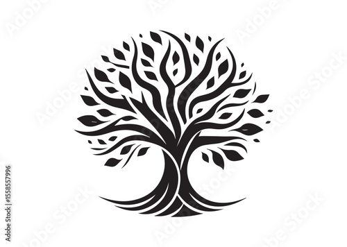 Abstract tree Silhouette Black Vector Illustration