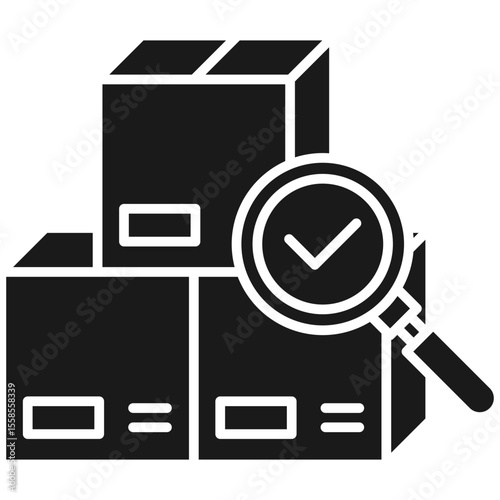 Quality Control Glyph Icon Element For Design