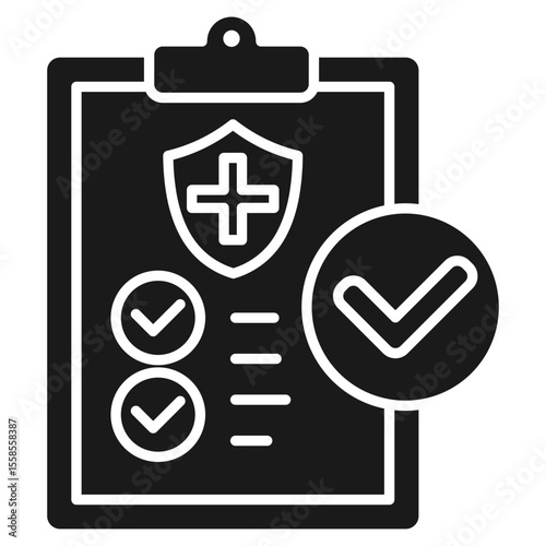 Safety Protocol Glyph Icon Element For Design