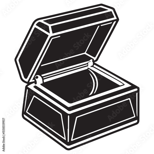 ultrasonic jewelry box icon silhouette vector illustration
