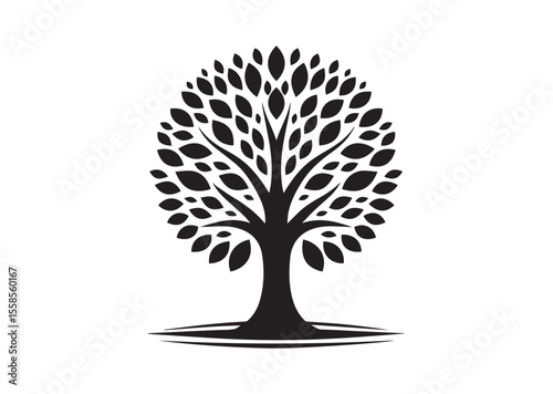 Abstract tree Silhouette Black Vector Illustration
