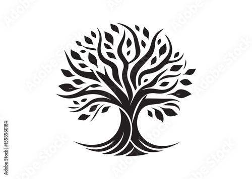 Abstract tree Silhouette Black Vector Illustration
