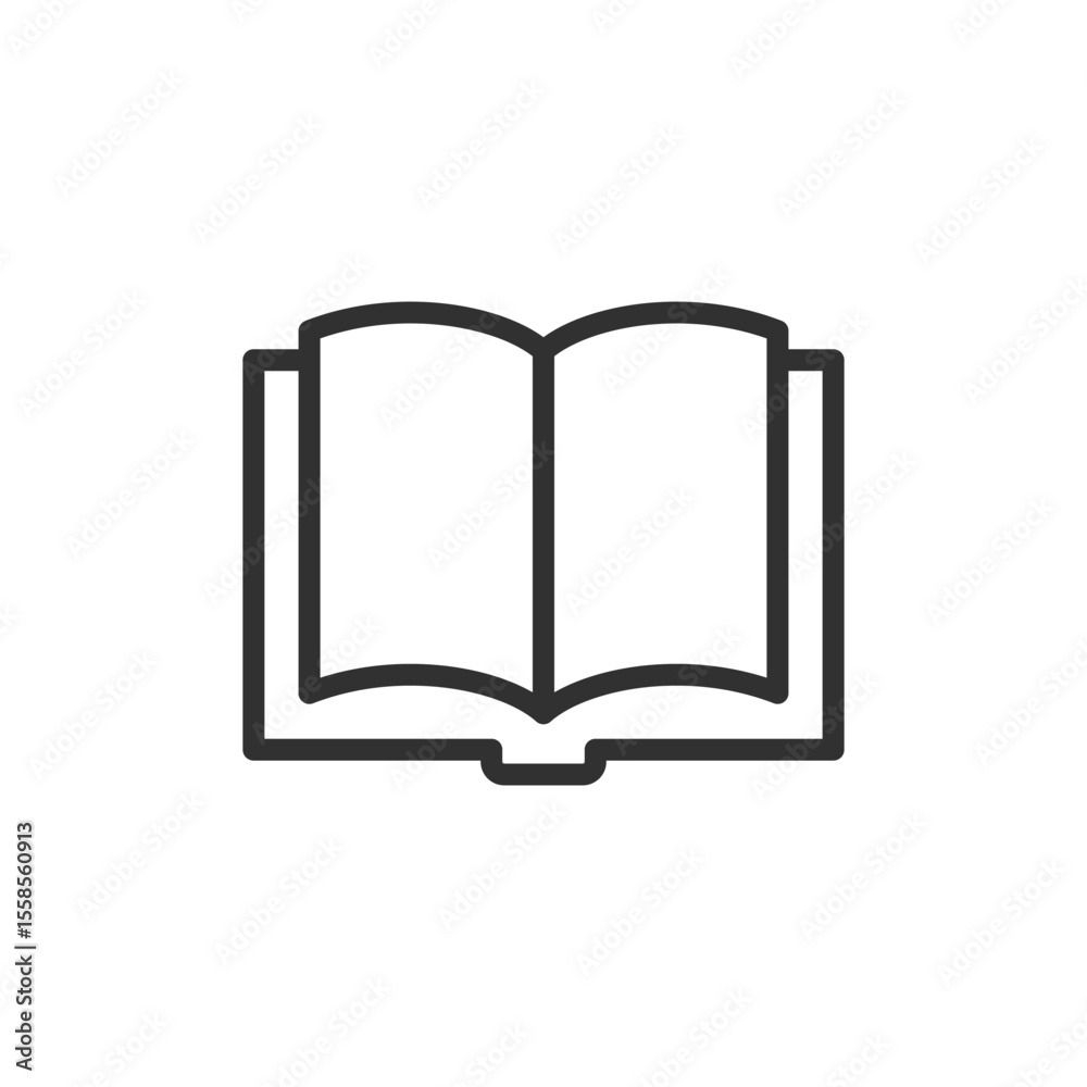 Open book, linear icon. Reading and knowledge access. Line with editable stroke. Open book, linear icon. Reading and knowledge access. Line with editable stroke.