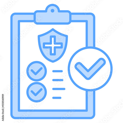Safety Protocol Blue Icon Element For Design