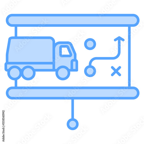 Logistics Planning Blue Icon Element For Design