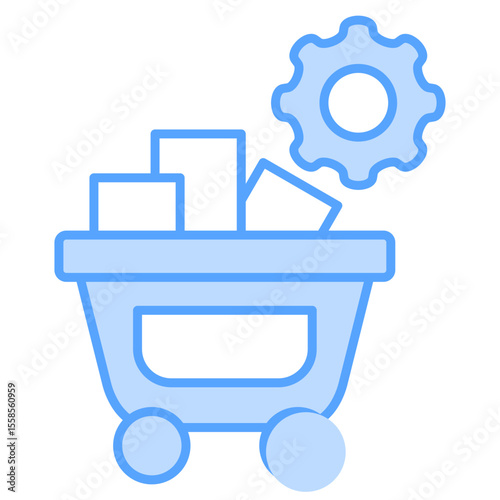 Raw Materials Blue Icon Element For Design