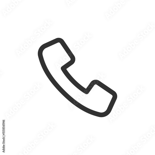 Phone receiver icon, linear style. Call, support, or contact communication. Line with editable stroke.