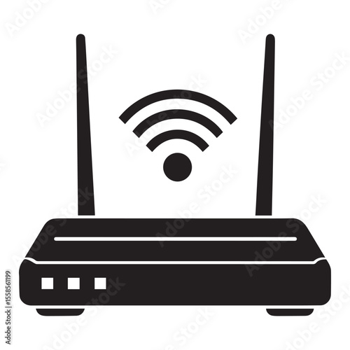 wireless router icon silhouette vector illustration
