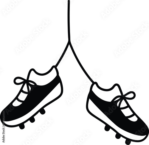 Hanging Soccer Cleats A Sporty Minimalist Illustration