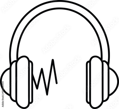Immersive Audio Experience Headphones and Sound Waves Illustration