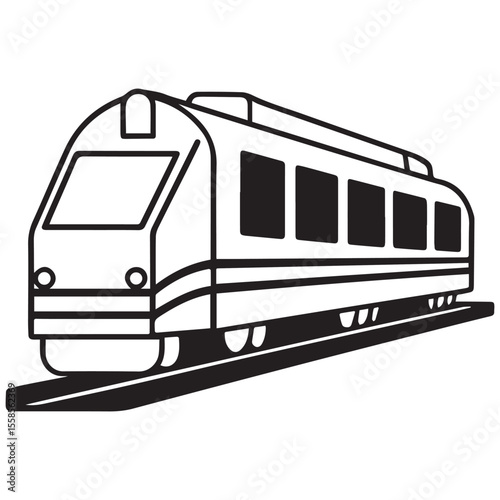 passenger train on white background