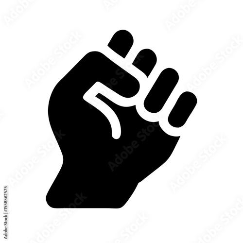 Strong clenched fist graphic illustration. Powerful fist symbol represents strength and unity. This fist image is perfect for protest posters and social media campaigns.