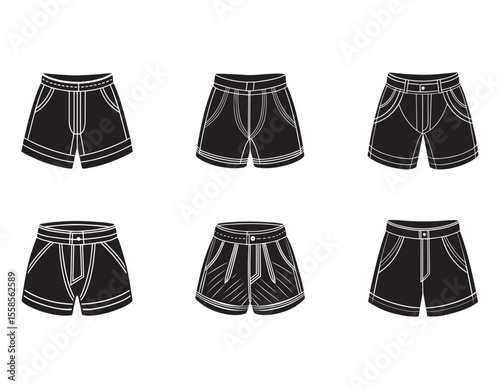 simple shorts icon silhouette vector illustration
