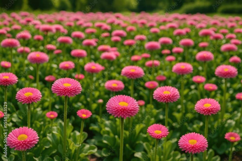 Fototapeta premium Pink Bellis Daisies in Bloom