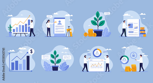 Business Growth and Financial Analysis with Charts, Graphs, and Team Collaboration