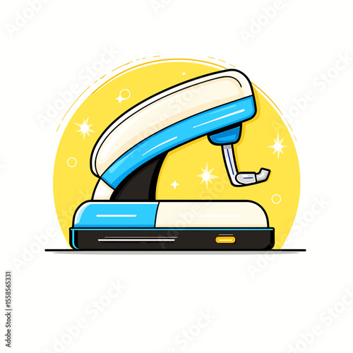 Stylish Blue and White Office Stapler Illustration