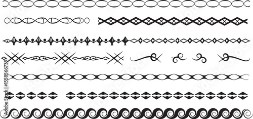 Minimalist Abstract Line Art Black and White Vector Lines Set with Different Styles
