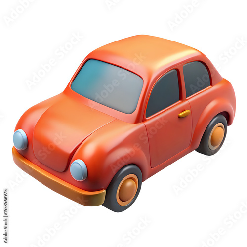 toy car, 3d cartoon ,isolated on transparent white background