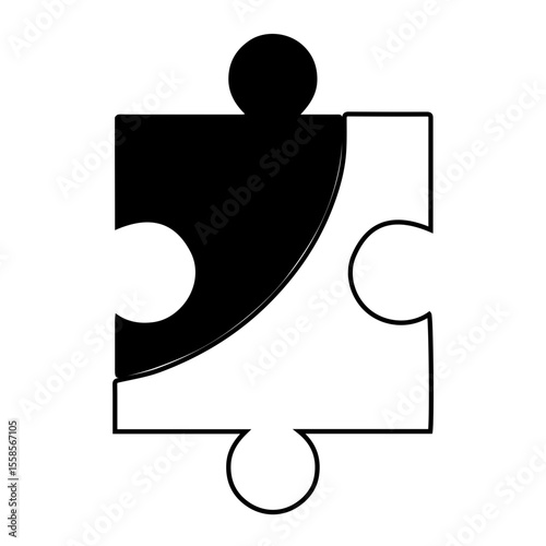 Connect people with puzzle shape logo