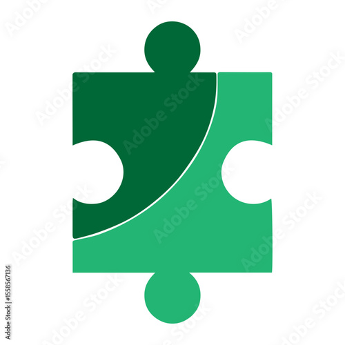 Connect people with puzzle shape logo