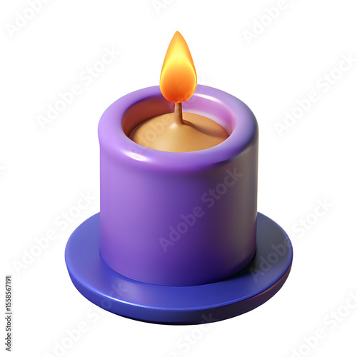 candle, 3d cartoon ,isolated on transparent white background
