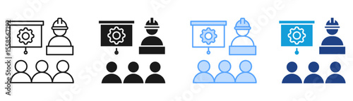Workforce Training Icon Set Multiple Style Collection