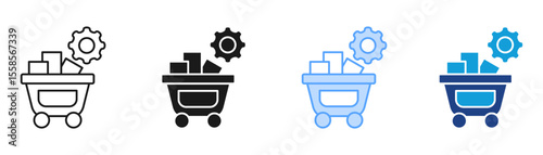 Raw Materials Icon Set Multiple Style Collection