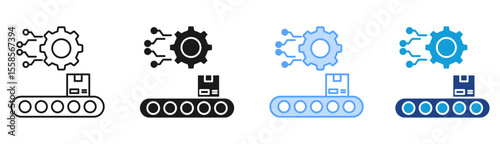 Factory Operation Icon Set Multiple Style Collection