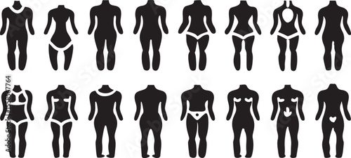 Human Figure Line Icons Set Comprising 30 Unique Clean Editable Thin Black Outline Vector Illustrations