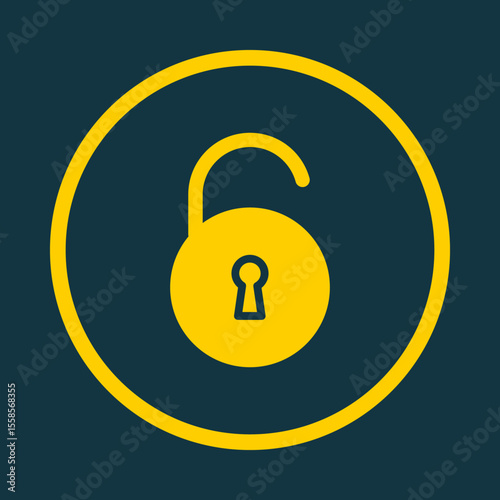 Open Lock trendy vector art design comely amazing design colorful useful illustration