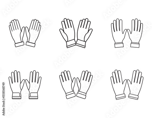 minimal gloves silhouette vector illustration