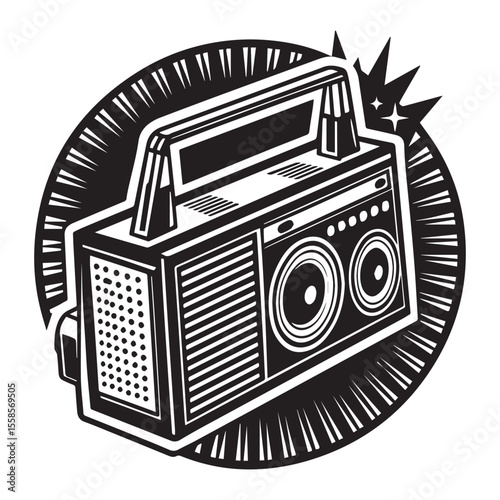 radio icon silhouette vector illustration
