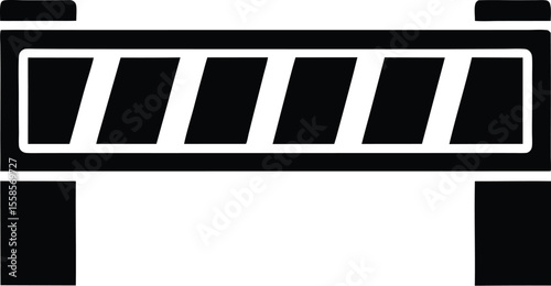 median barrier icon, highway divider silhouette, road safety vector