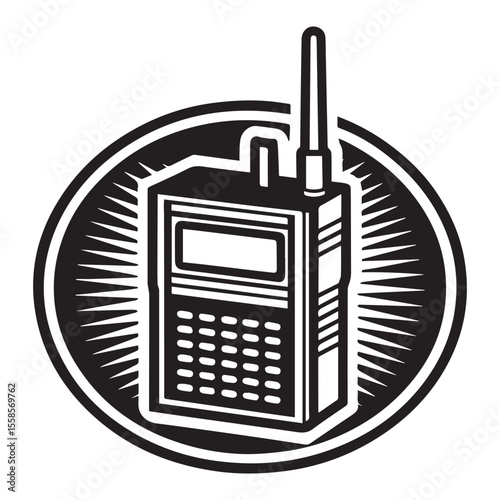 walkie talkie icon silhouette vector illustration
